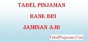 Tabel Pinjaman Bank BRI Jaminan AJB Terbaru