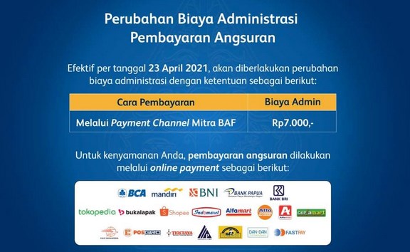 Biaya Admin BAF