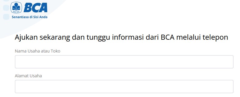 Pengajuan EDC BCA