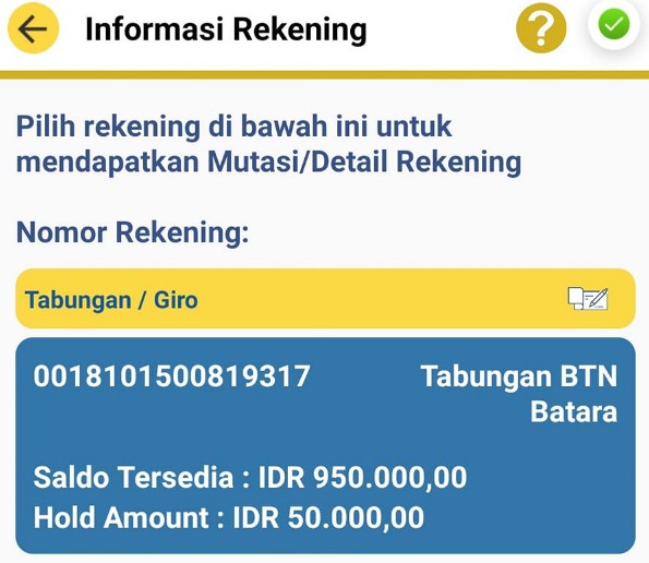 Hold Amount BTN