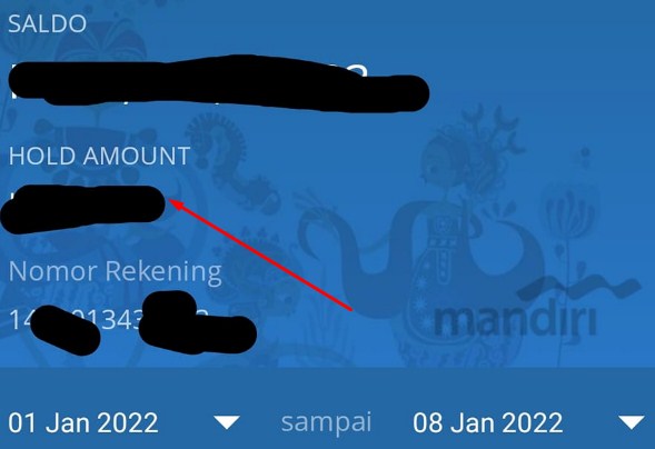 Hold Amount Mandiri
